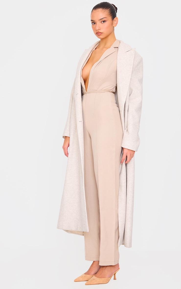 Stone Tailored Woven Vest Lace Up Detail Jumpsuit Product Image