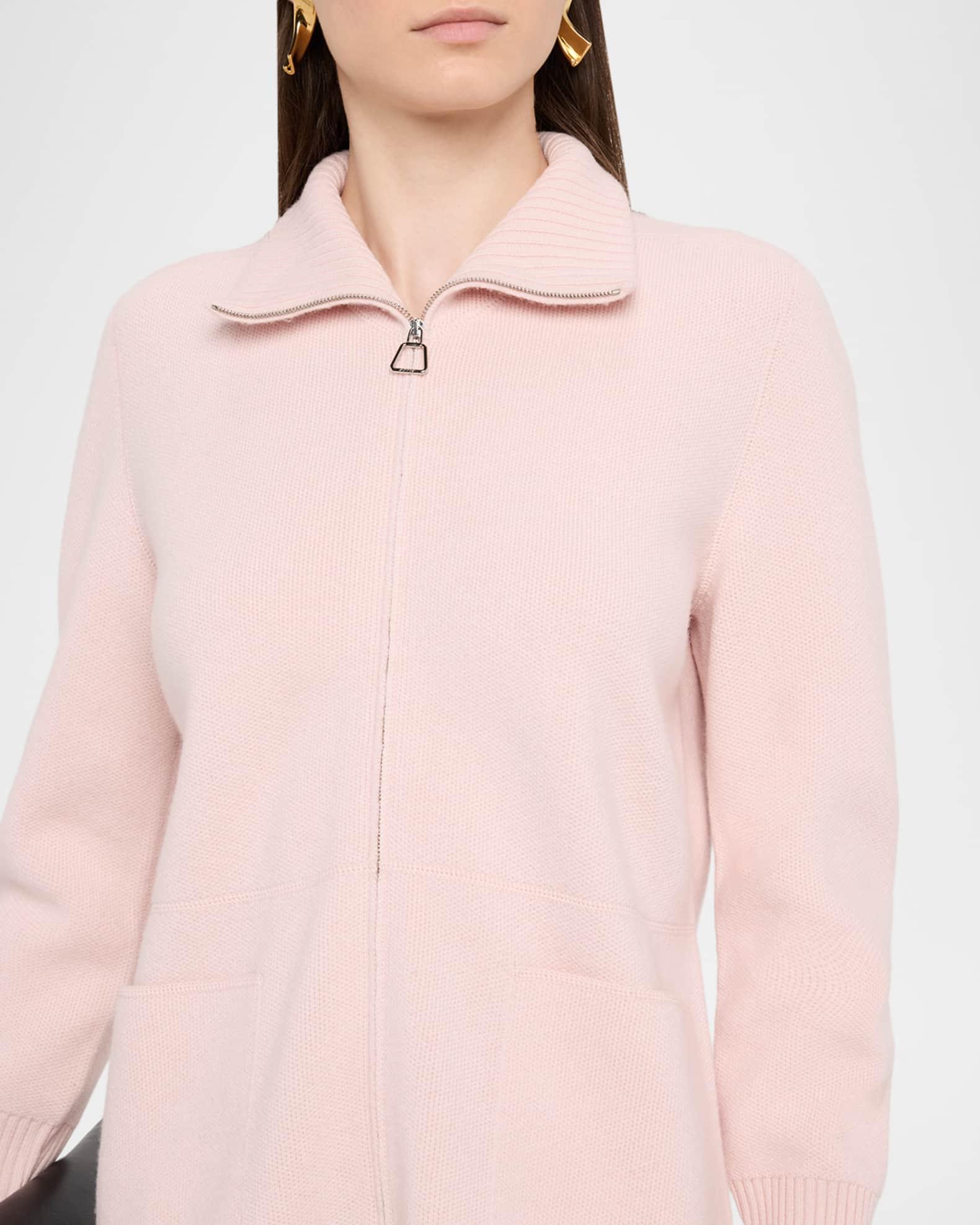 Cashmere Pique Knit Zip Cardigan Product Image