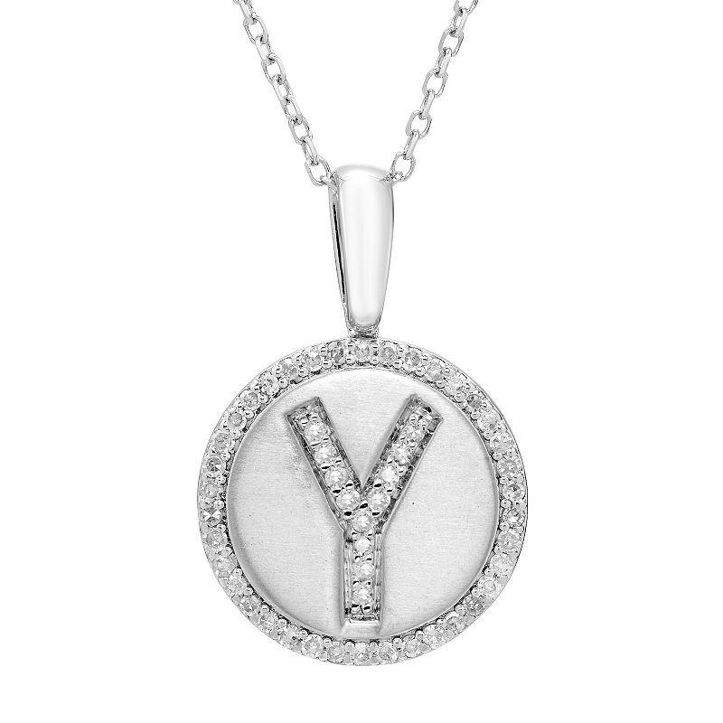 It's Personal Sterling Silver & Diamond Accent Initial Pendant Necklace, Women's,  Product Image