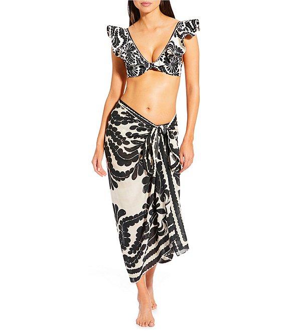 Antonio Melani Talavera Print Classic Self Tie Pareo Sarong Swim Cover-Up Product Image