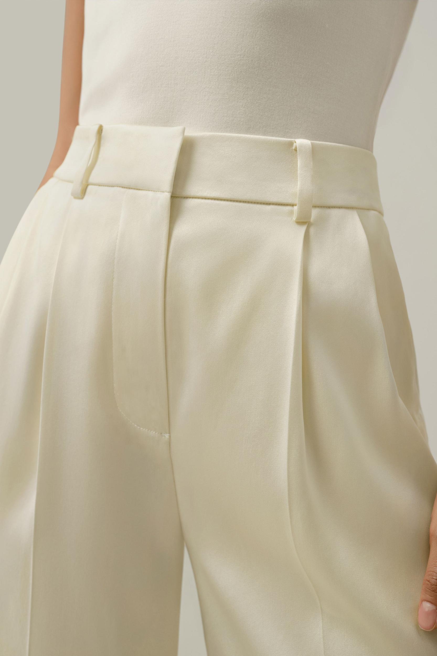 Double-Faced Charmeuse Straight-Leg Pant Product Image