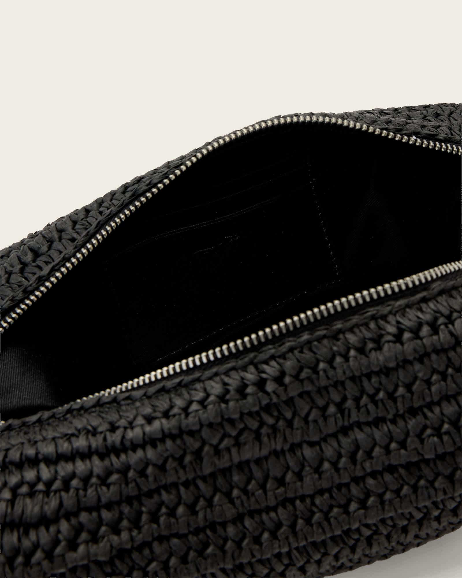 Luna Micro Woven Bag Black | ALLSAINTS US Product Image