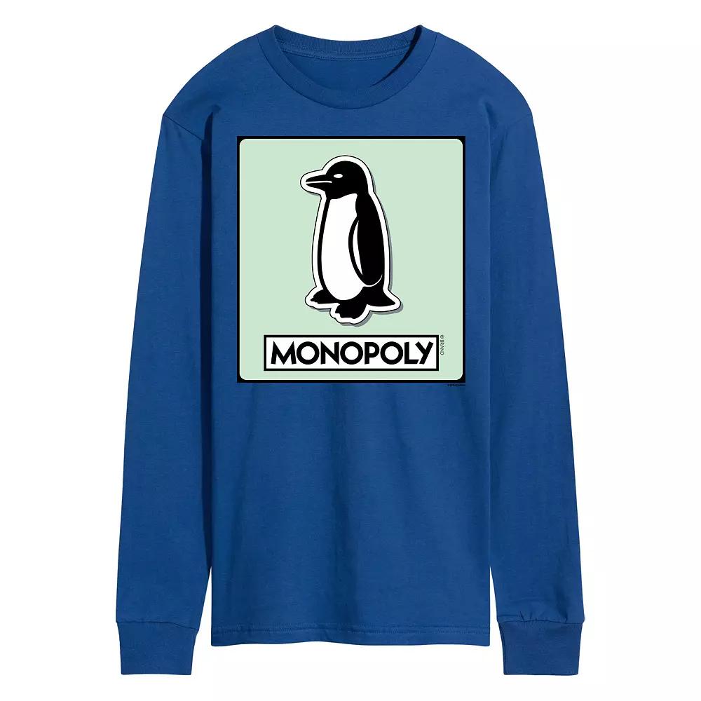 Men's Monopoly Penguin Game Token Long Sleeve Graphic Tee,  Product Image