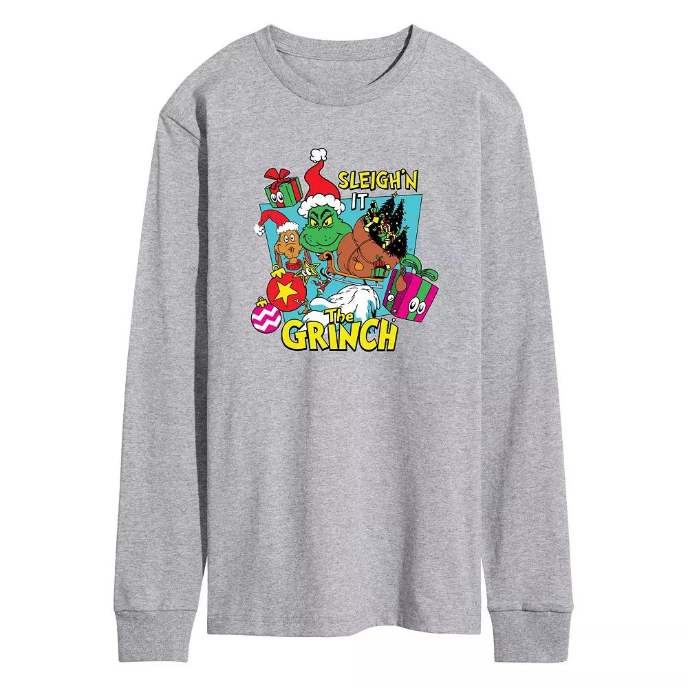 Men's Dr. Seuss The Grinch Sleigh'n It Long Sleeve Graphic Tee,  Product Image