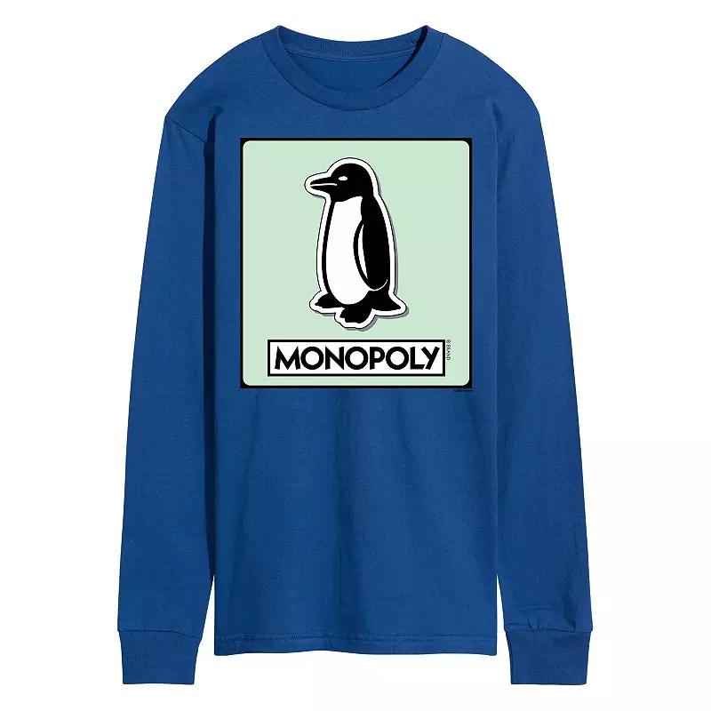 Men's Monopoly Penguin Game Token Long Sleeve Graphic Tee,  Product Image