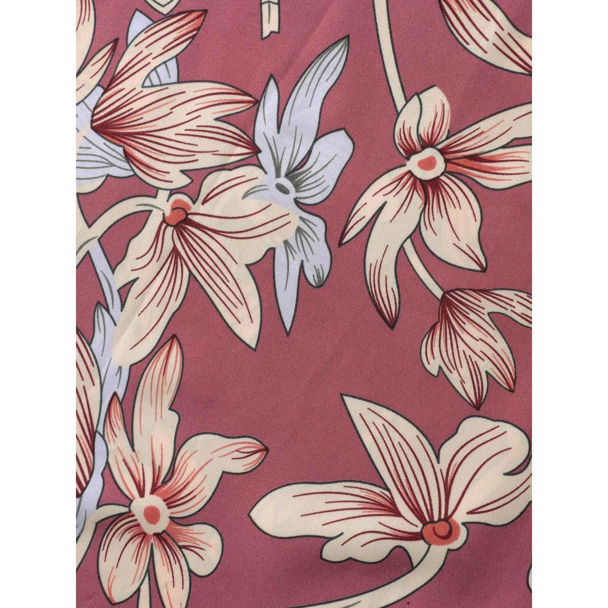 Plus Size Rosered Color Contrast Floral Belted Jumpsuit Women Short sleeve V-neck Elegant Loose Jumpsuits BloomChic 30/6X Product Image