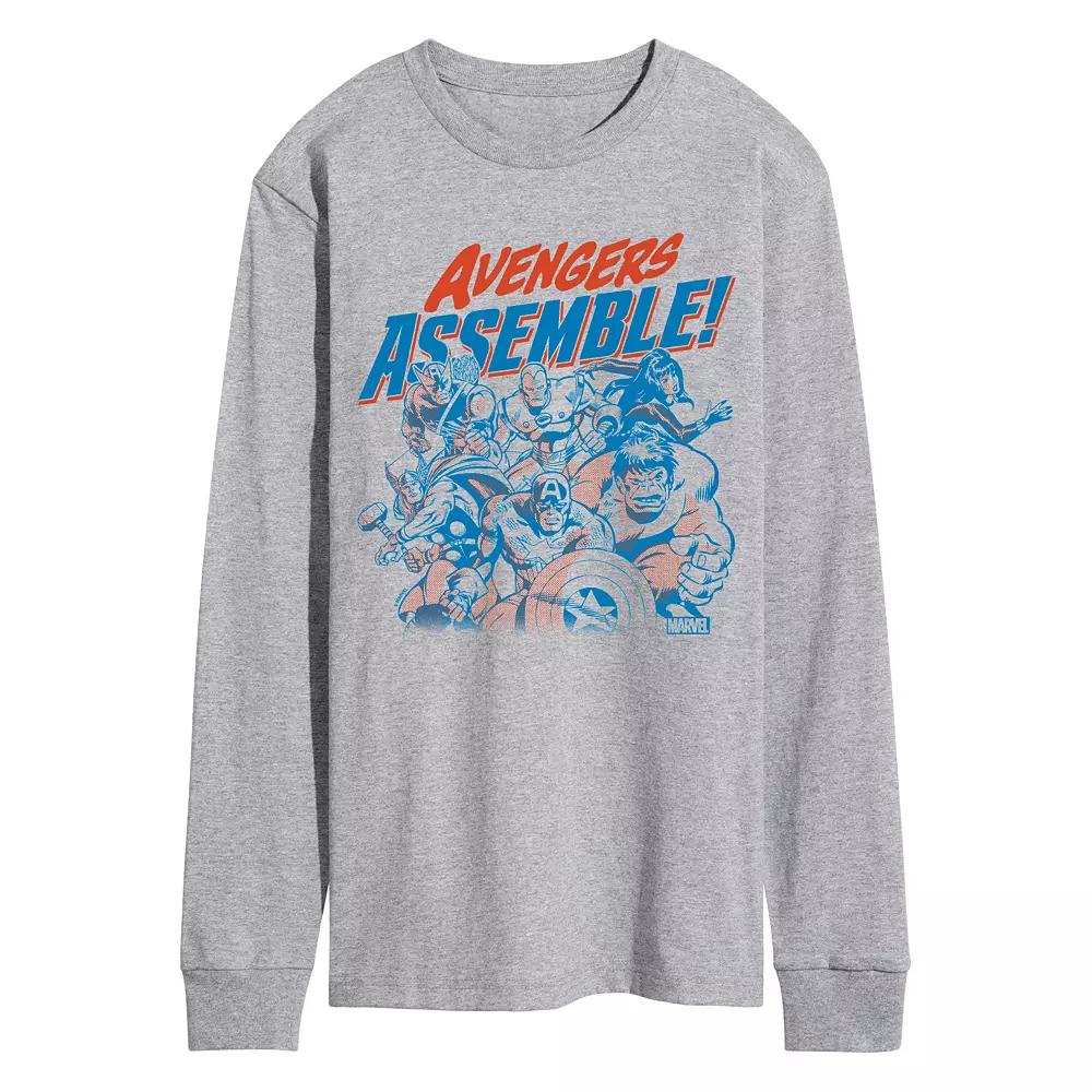 Men's Marvel Avengers Assemble Group Long Sleeve Graphic Tee,  Product Image