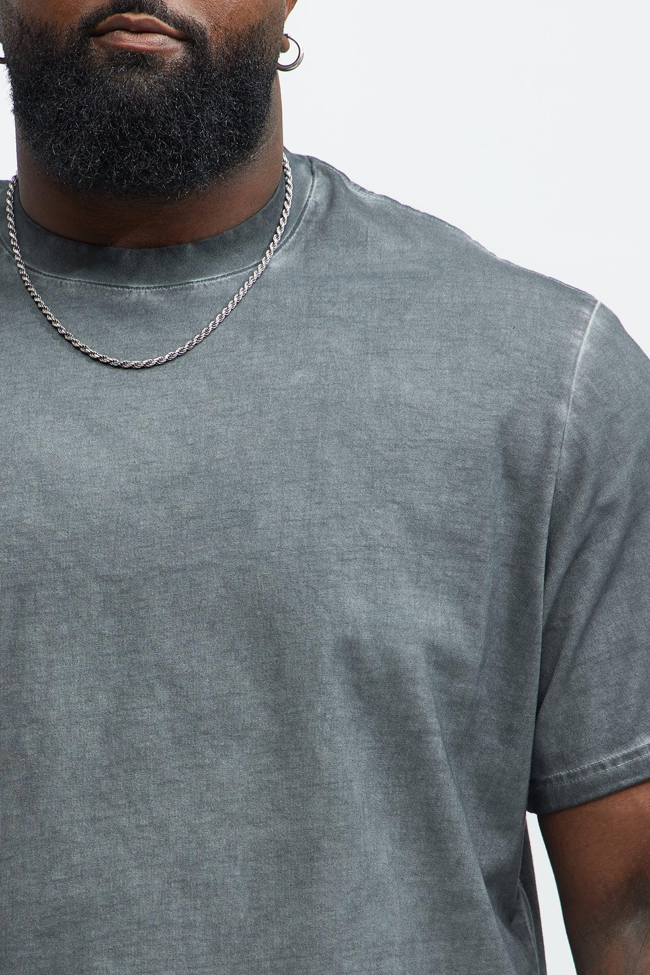 Tinted Wash Oversized Heavyweight Short Sleeve Tee - Grey Product Image