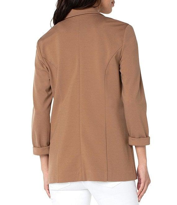 Liverpool Los Angeles Petite Size Super Stretch Ponte Knit Open Front Boyfriend Blazer Product Image