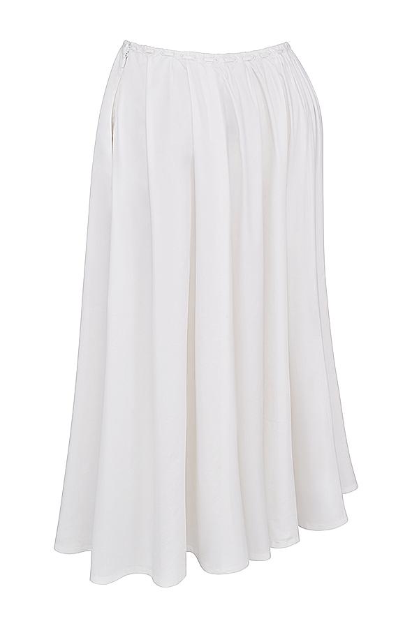 Cora  white gathered midi skirt - sale Product Image