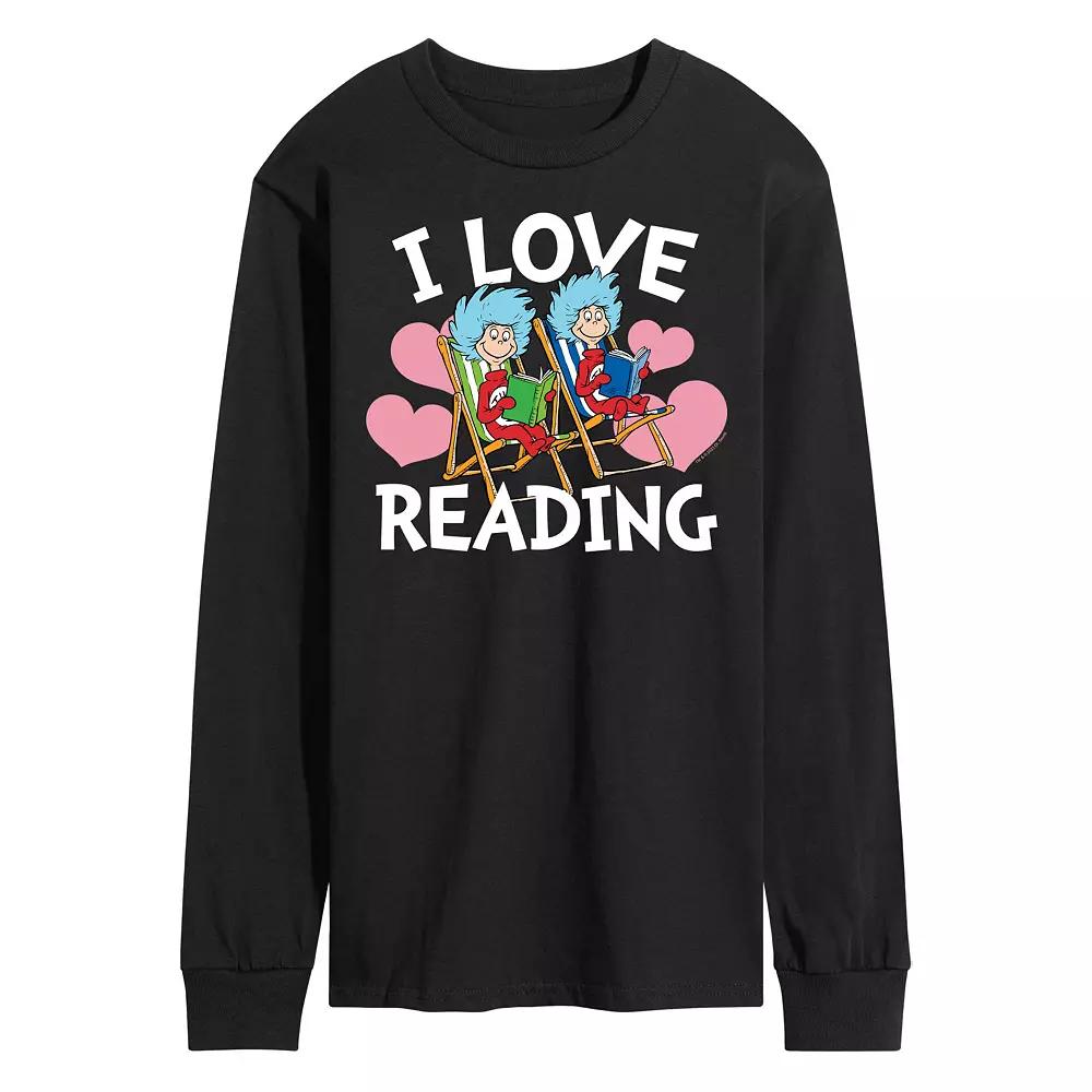 Men's Dr Seuss I Love Reading Long Sleeve Graphic Tee,  Product Image