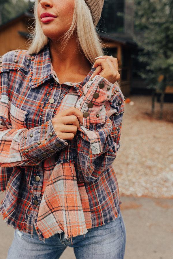 Autumn Vibes Plaid Button Up Product Image