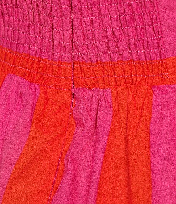 Sugarlips Azalea Poplin Stripe Print Square Neck Short Sleeve Maxi Dress Product Image