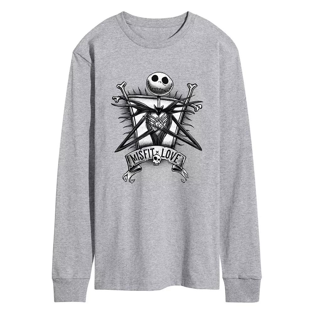 Disney's Nightmare At Christmas Jack Men's Long Sleeve Graphic Tee,  Product Image