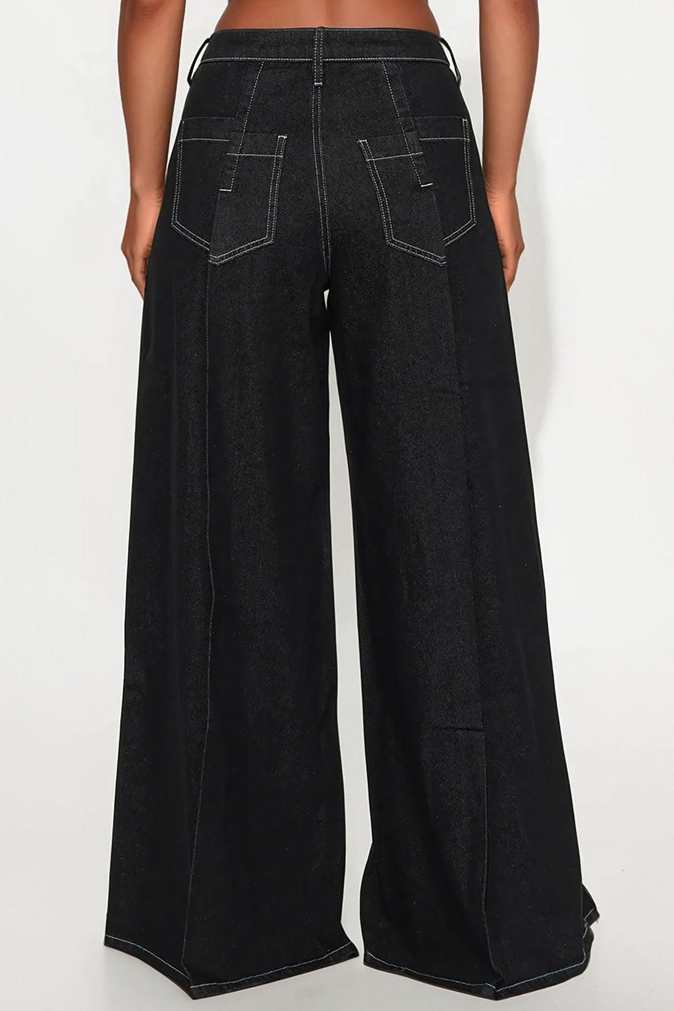 Eastside Wide Leg Denim Jeans - Black Wash Product Image
