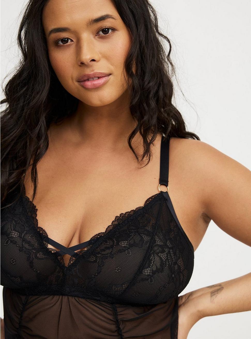 Lace Mesh Wire-Free Babydoll Product Image