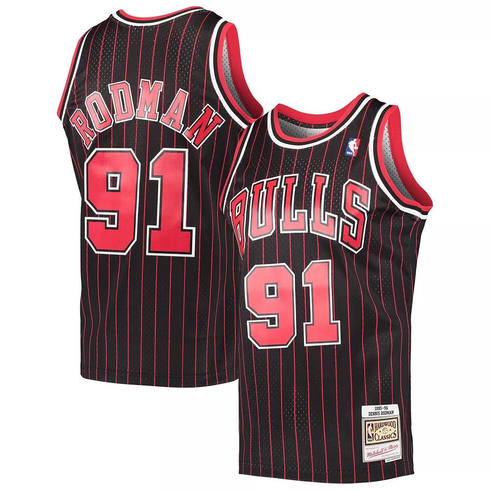 Men's Mitchell & Ness Dennis Rodman Black Chicago Bulls Hardwood Classics Swingman Jersey, Size: Medium Product Image