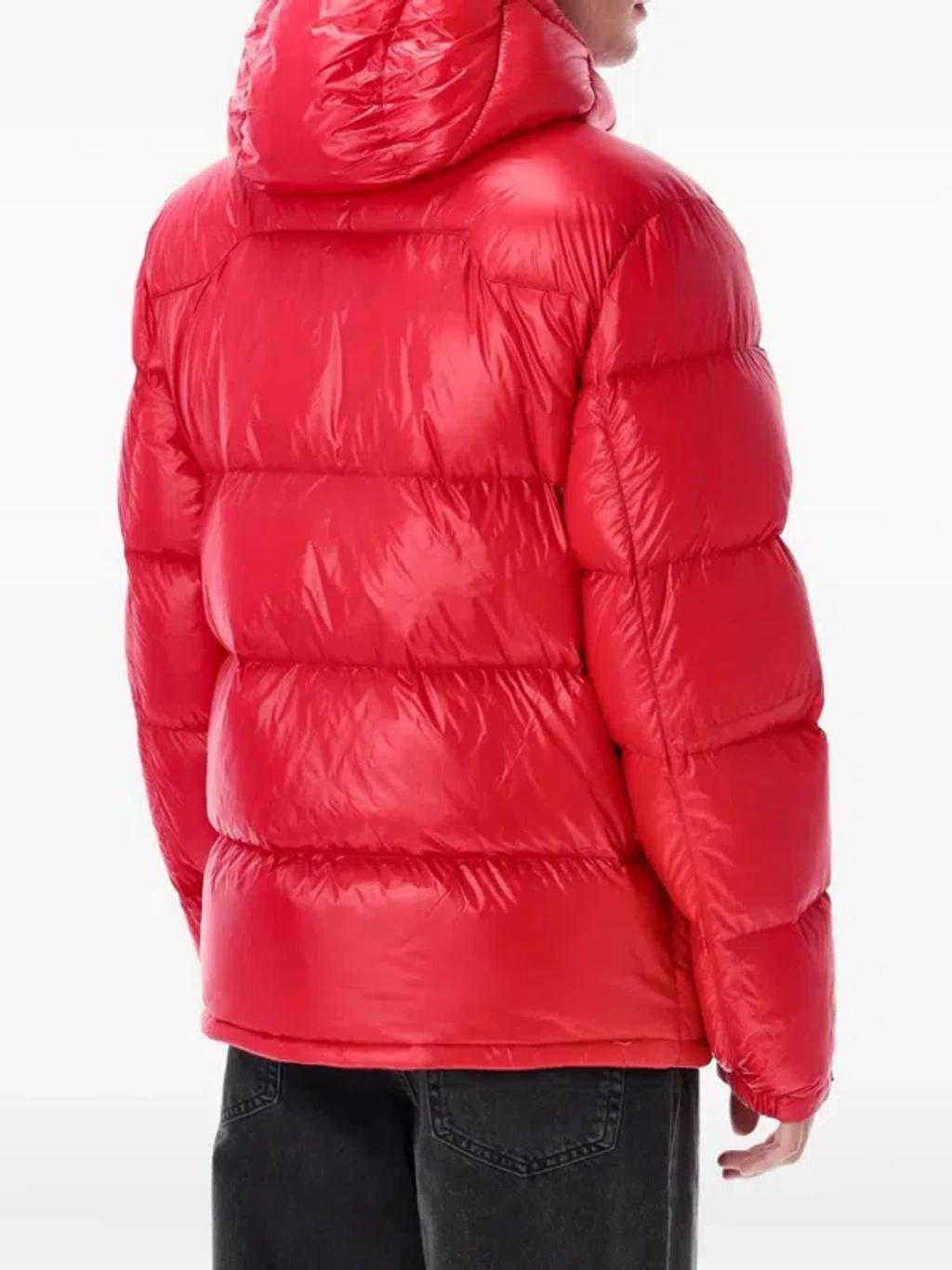 POLO RALPH LAUREN The Gorham Glossed Down Jacket With Detachable Hood In Red Product Image