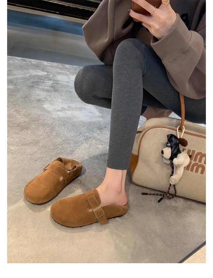 Platform Buckled Suede Slip Ons Product Image