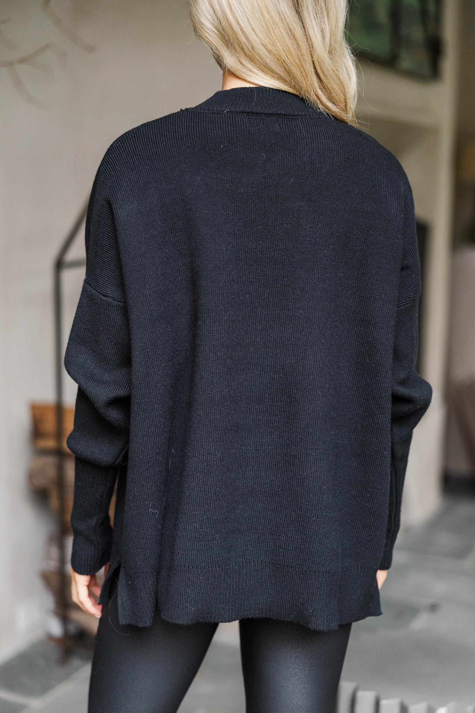 Perfectly You Black Mock Neck Sweater Female Product Image