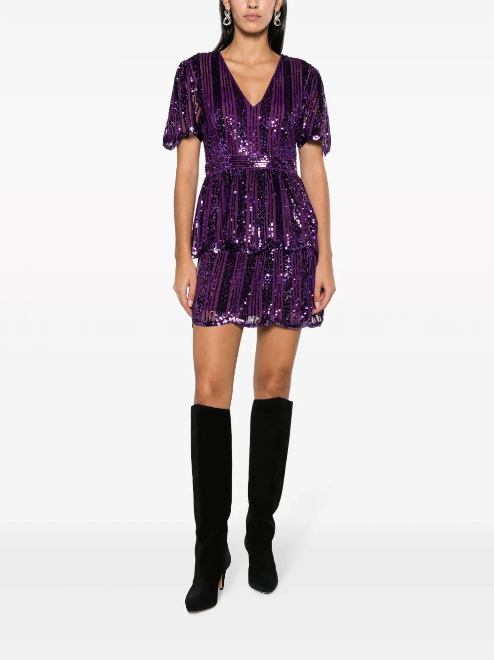 V-neck sequined minidress Product Image