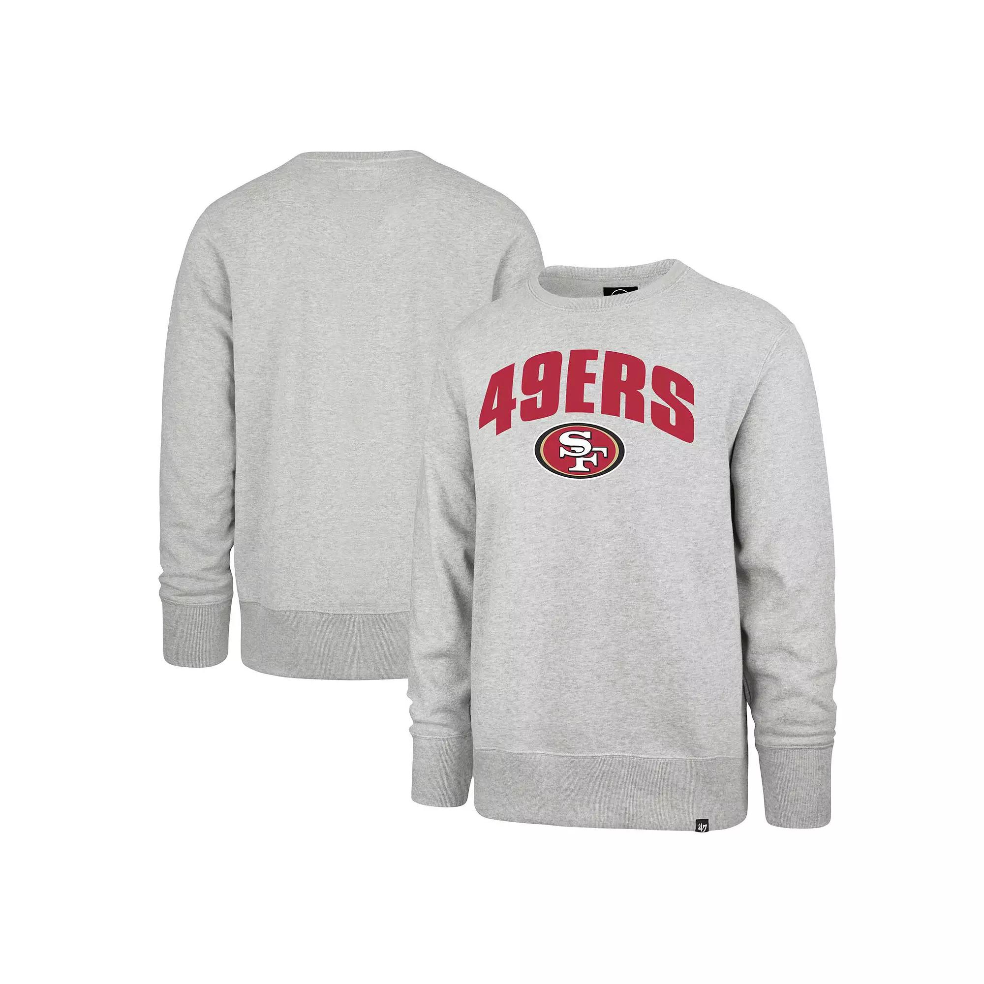 Men's '47 Gray San Francisco 49ers Headline Pullover Sweatshirt,  Product Image