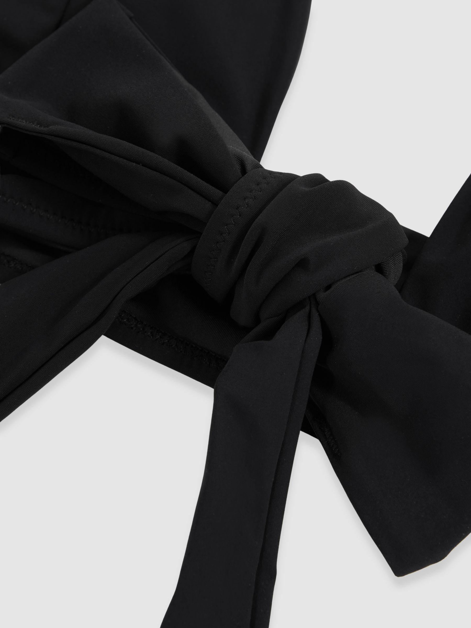 Plunge Tie Halterneck Bikini Top in Black Product Image