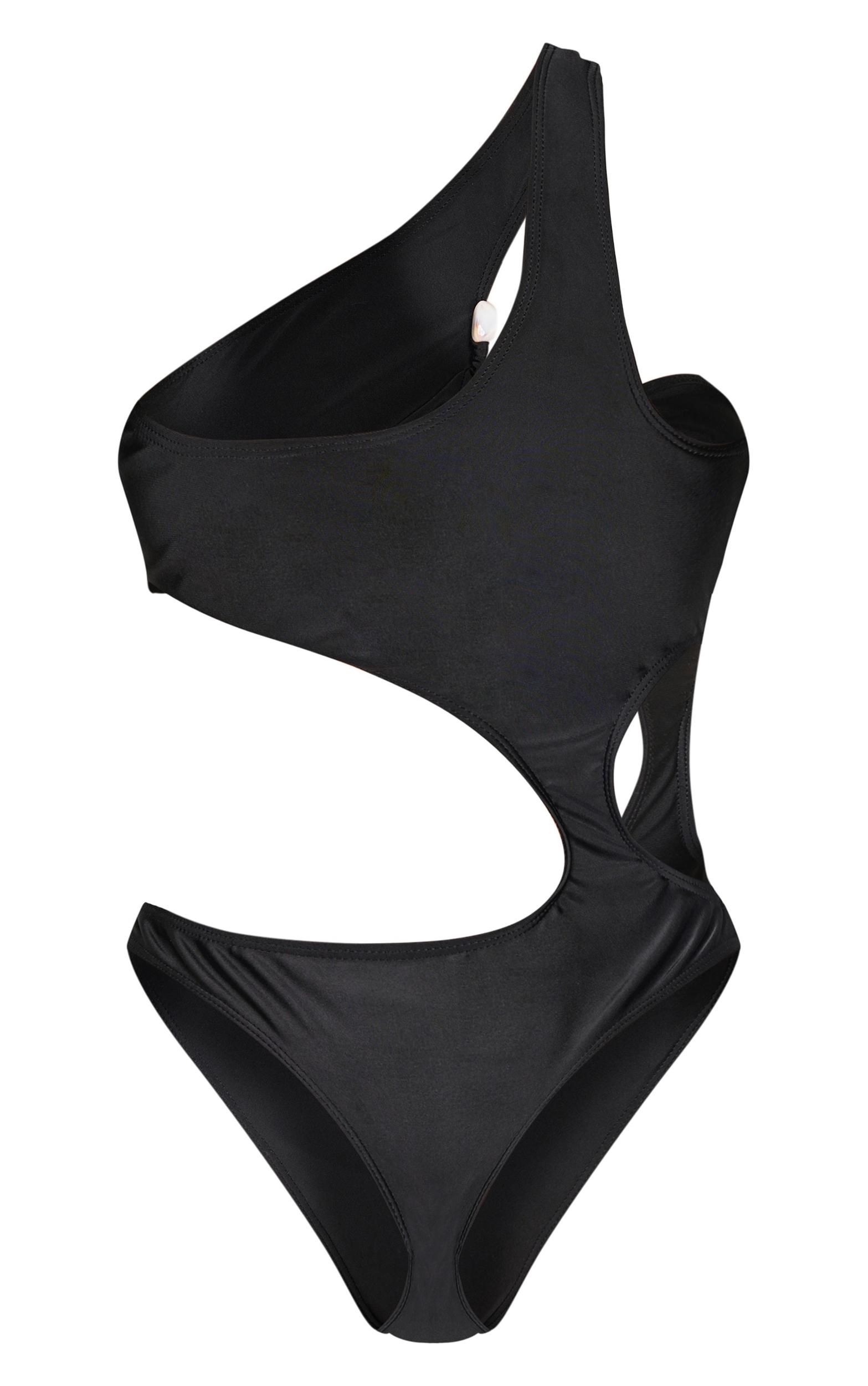 Black Stone Trim Cut Out Swimsuit Product Image