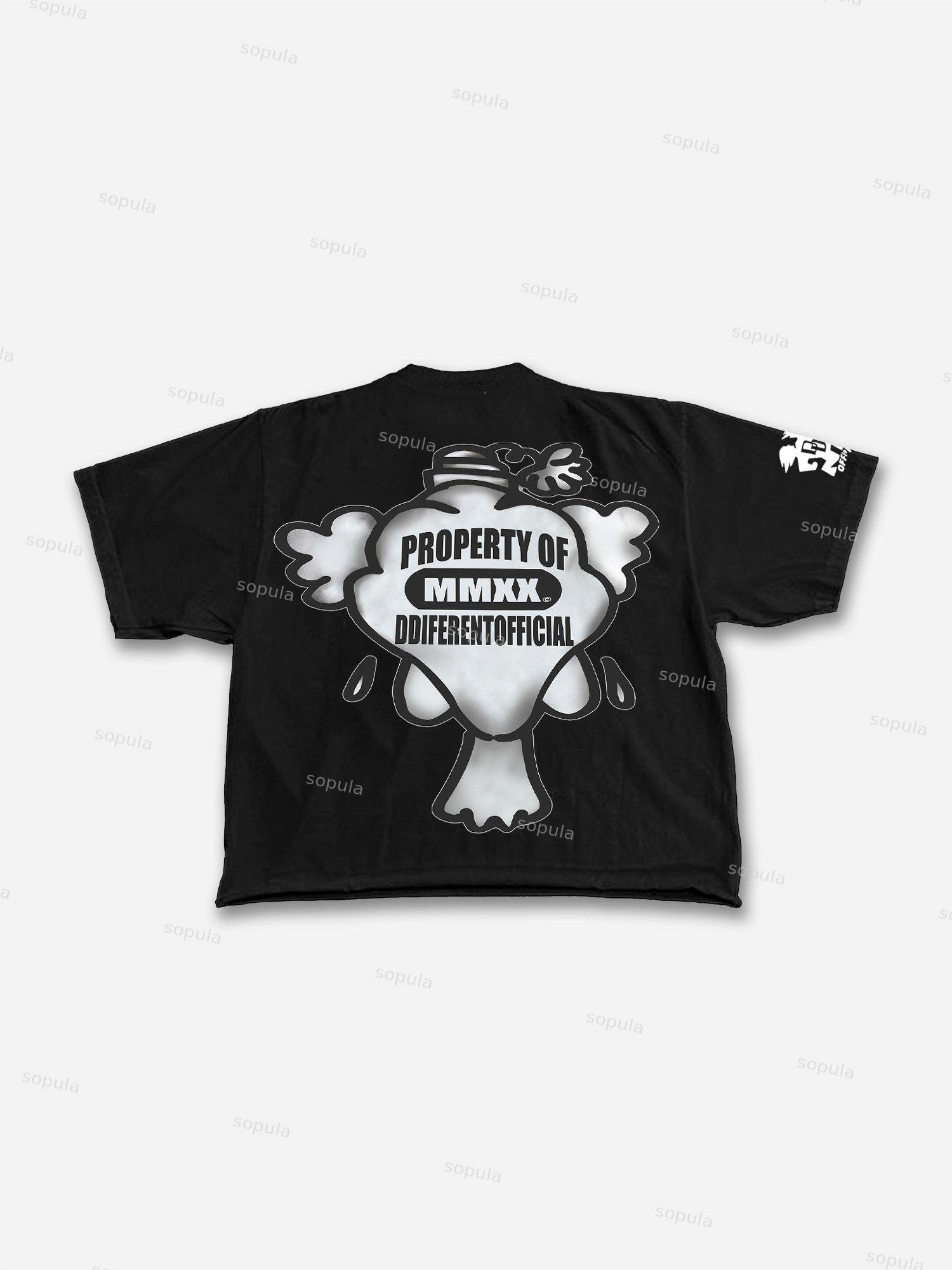 Sopula Clown Graphic Print Cotton Crop T-Shirt Product Image