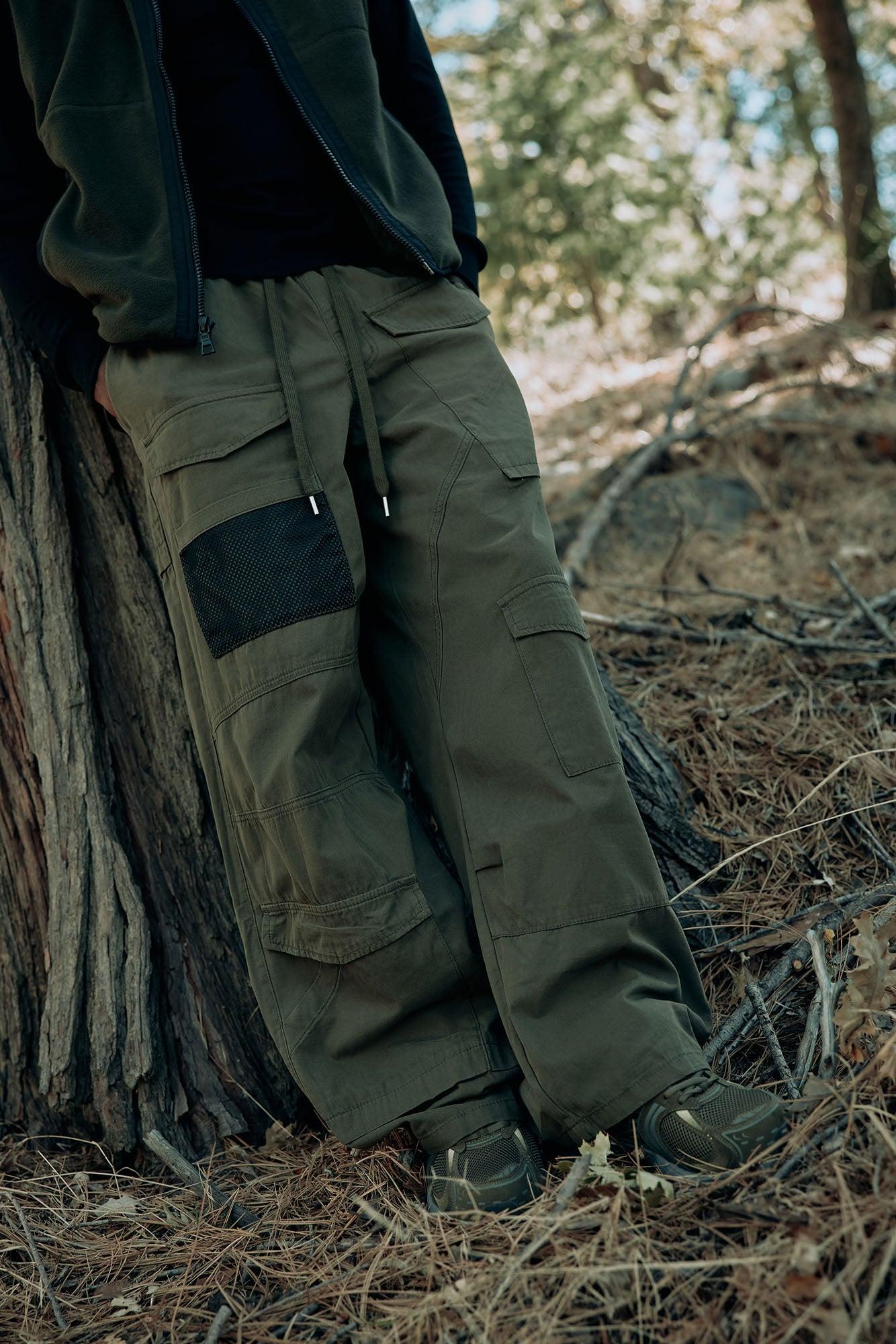 Baggy Lester Cargo Pants - Olive Product Image