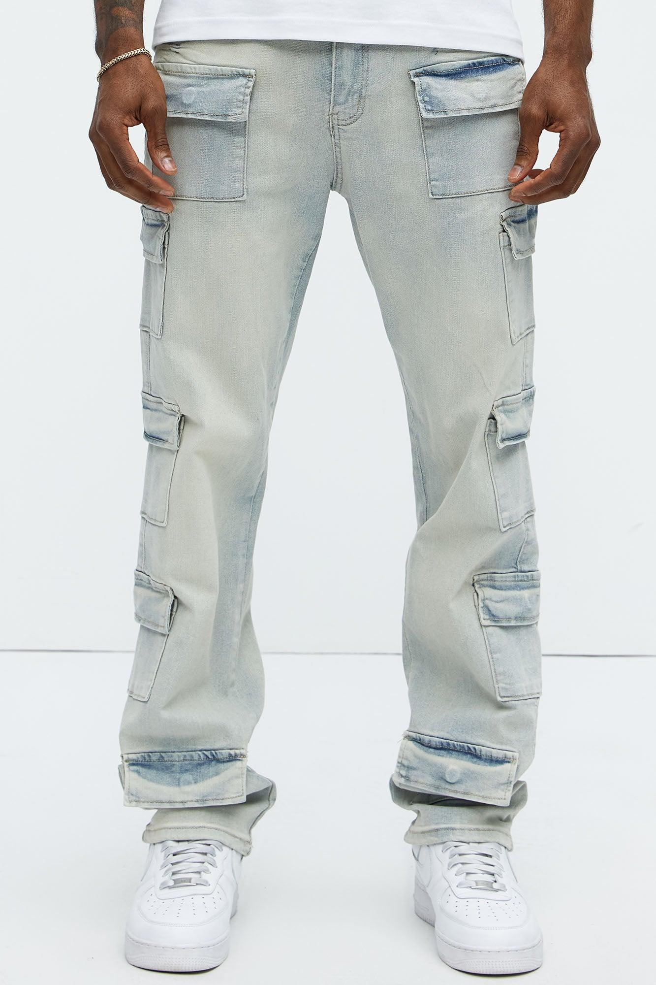 Do It Cargo Straight Jeans - Light Wash Product Image