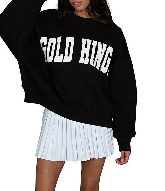 GOLD HINGE Coordinating Wide Arm Crew Neck Long Sleeve Logo Sweatshirt Product Image