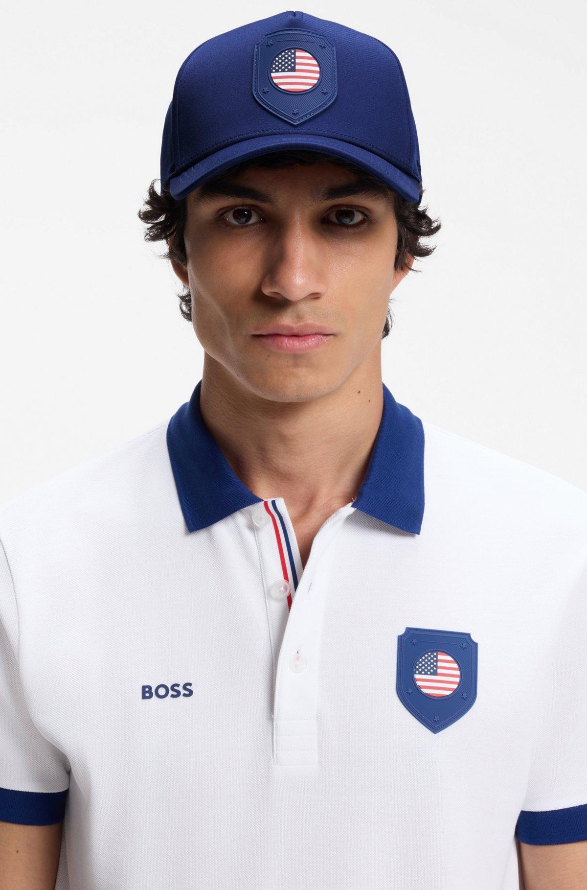 Logo cap in lustrous twill with country-flag badge Product Image