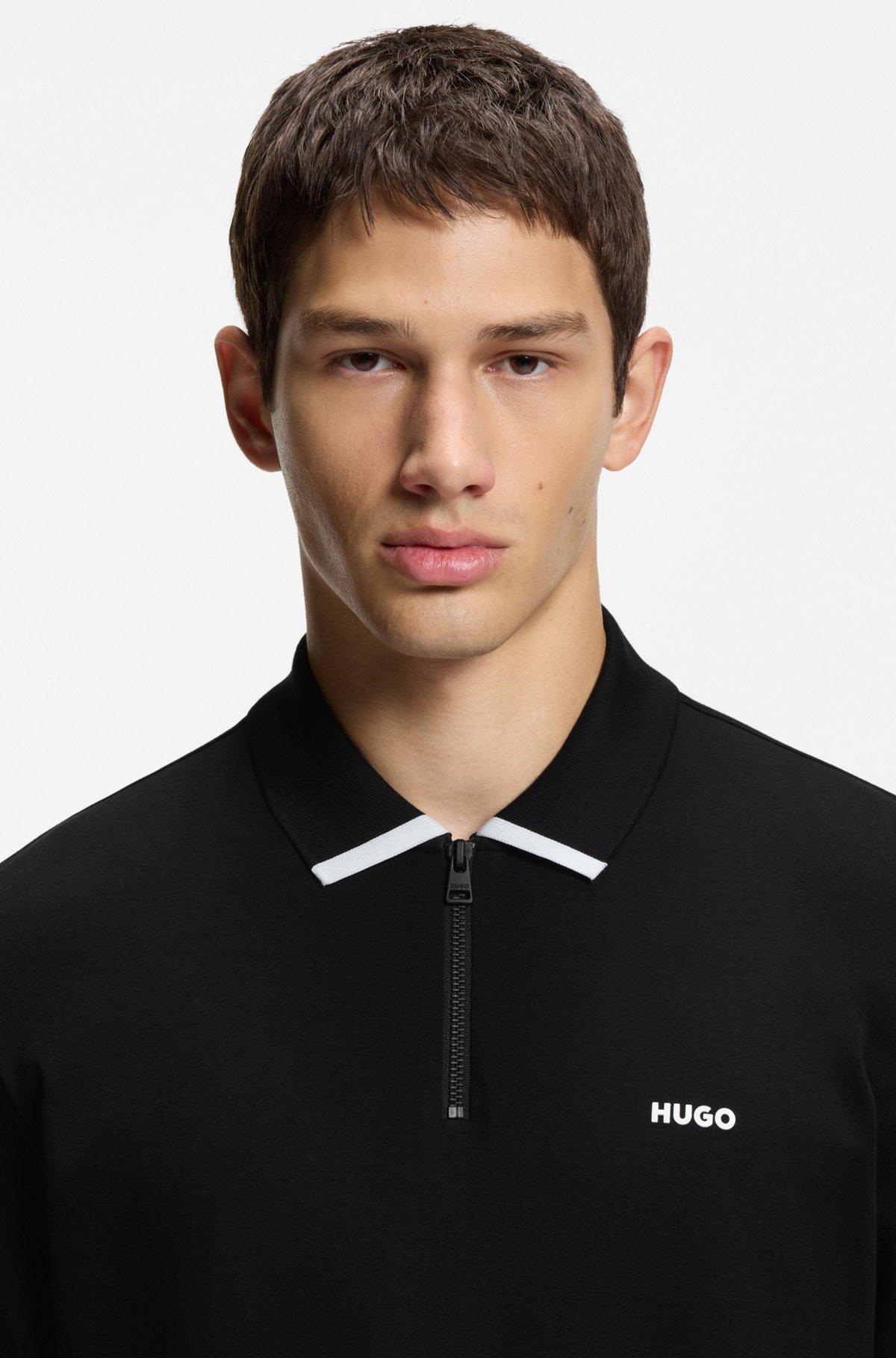 Monogram-jacquard polo shirt in cotton Product Image