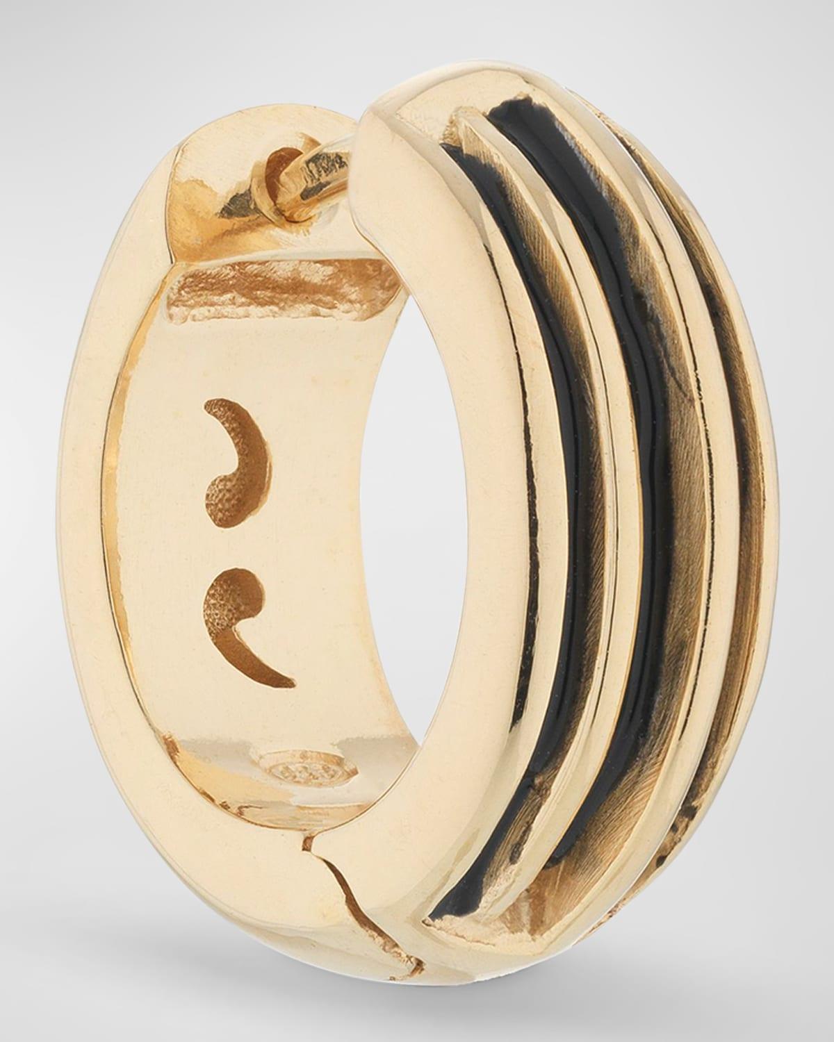 Mens Acies Huggie Mono Earring in Gold, Single Product Image