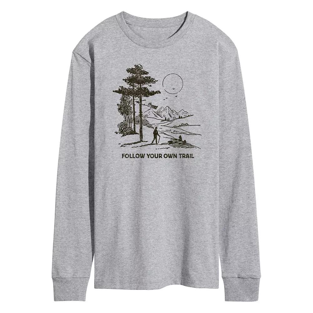 Men's Follow Your Own Trail Long Sleeve Graphic Tee,  Product Image