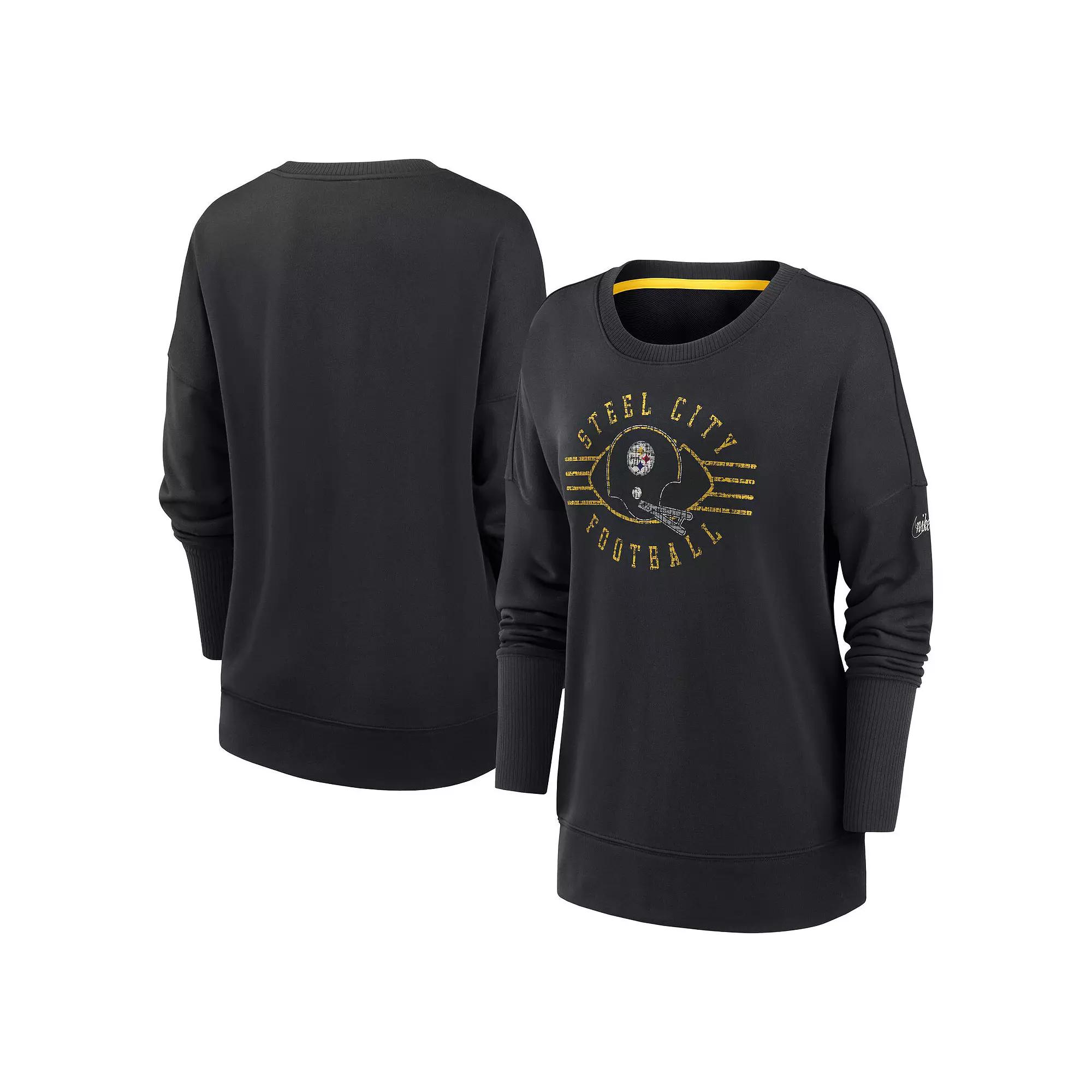 Women's Nike Black Pittsburgh Steelers Rewind Playback Icon Performance Pullover Sweatshirt,  Product Image