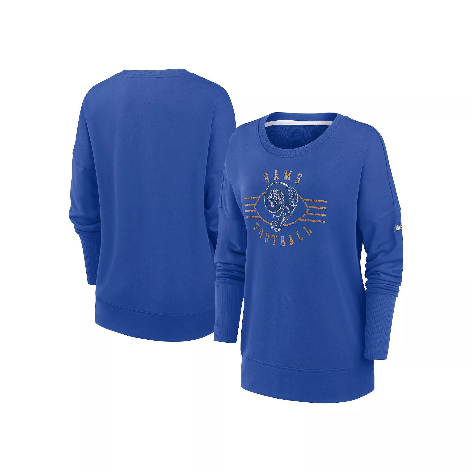 Women's Nike Royal Denver Broncos Rewind Playback Icon Performance Pullover Sweatshirt,  Product Image