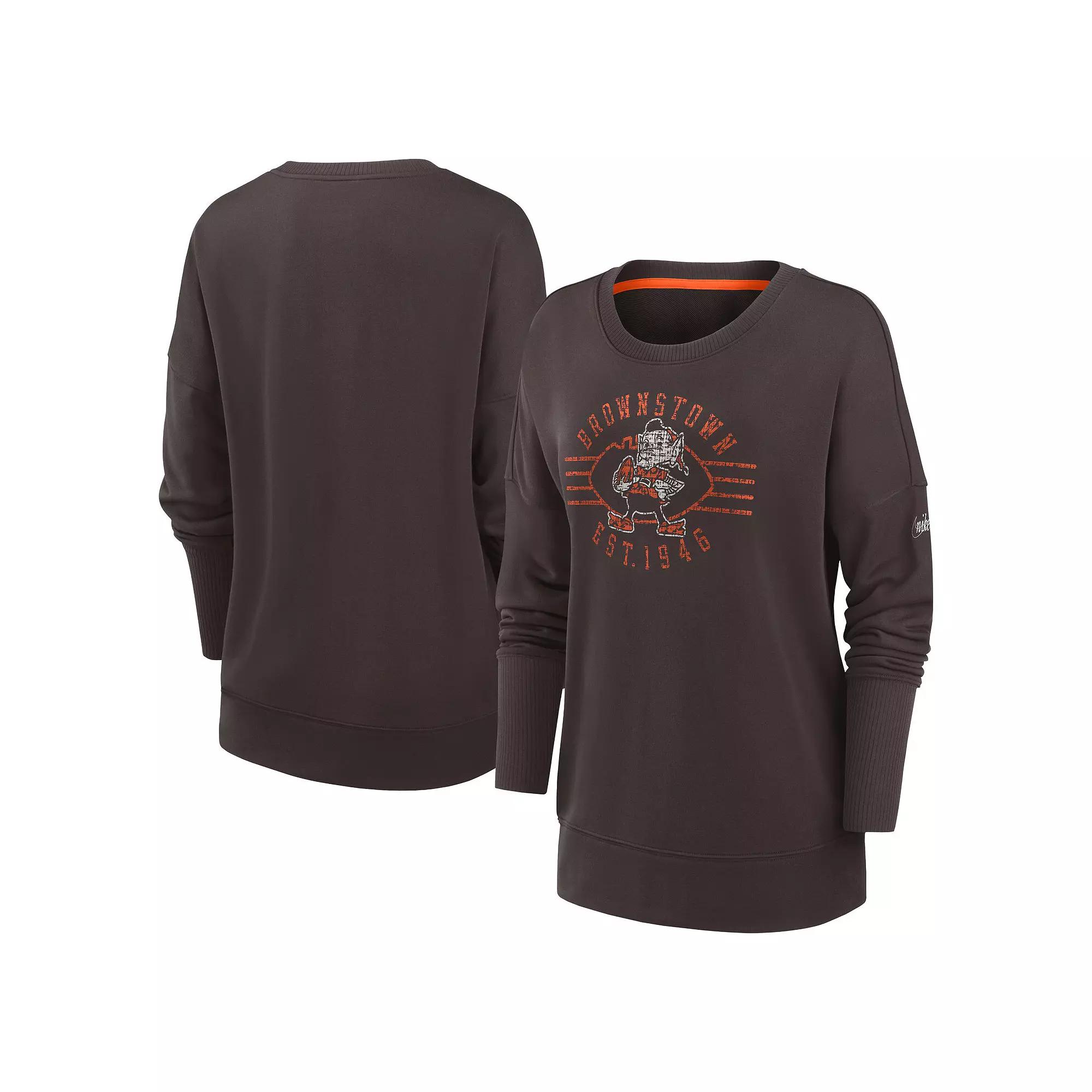 Women's Nike Black New Orleans Saints Rewind Playback Icon Performance Pullover Sweatshirt,  Product Image