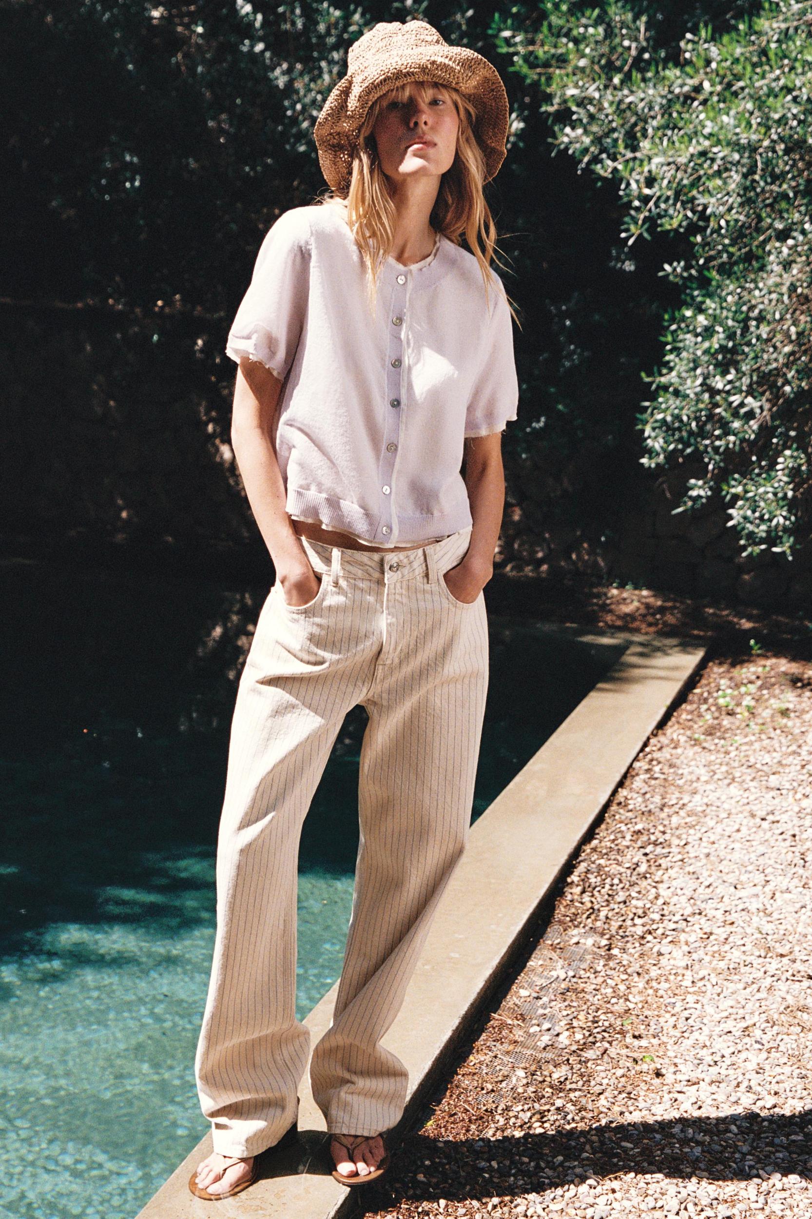 DOUBLE LAYER KNIT JACKET WITH LINEN Product Image