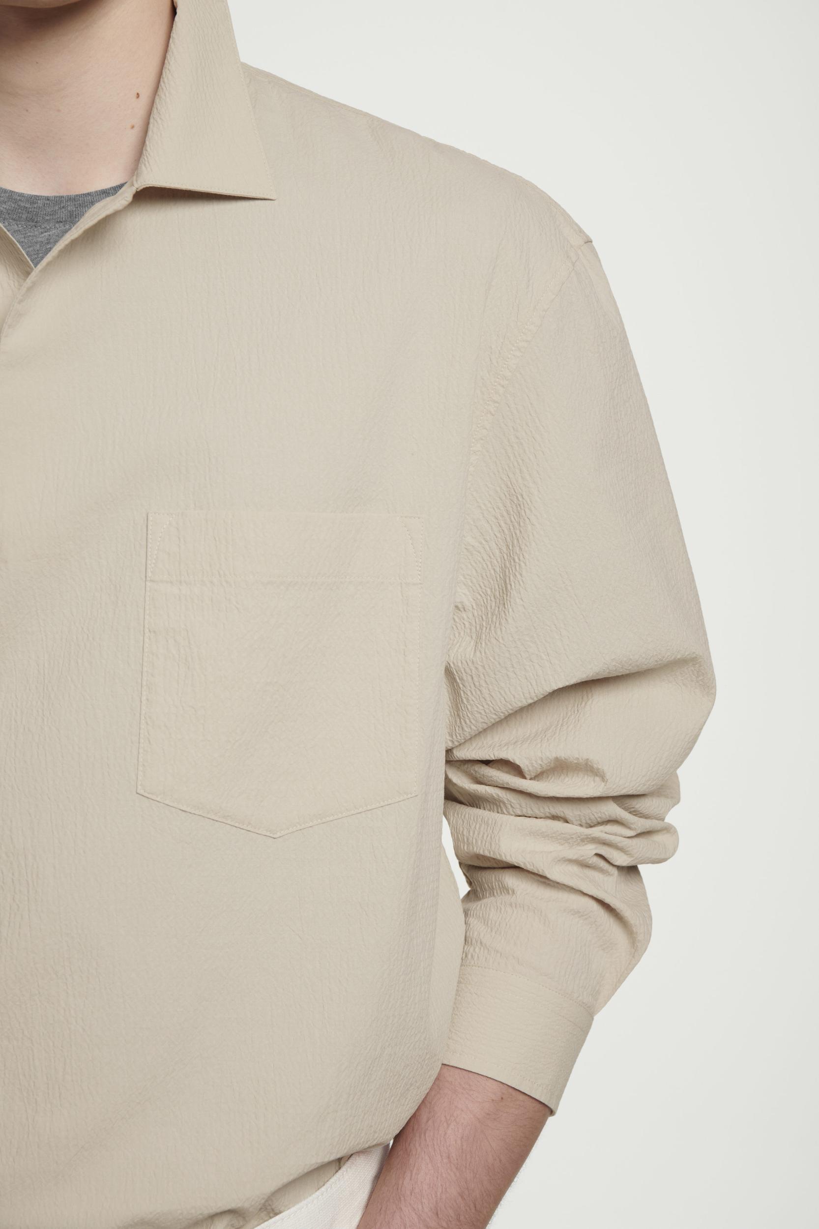 COTTON-SEERSUCKER POPOVER SHIRT Product Image