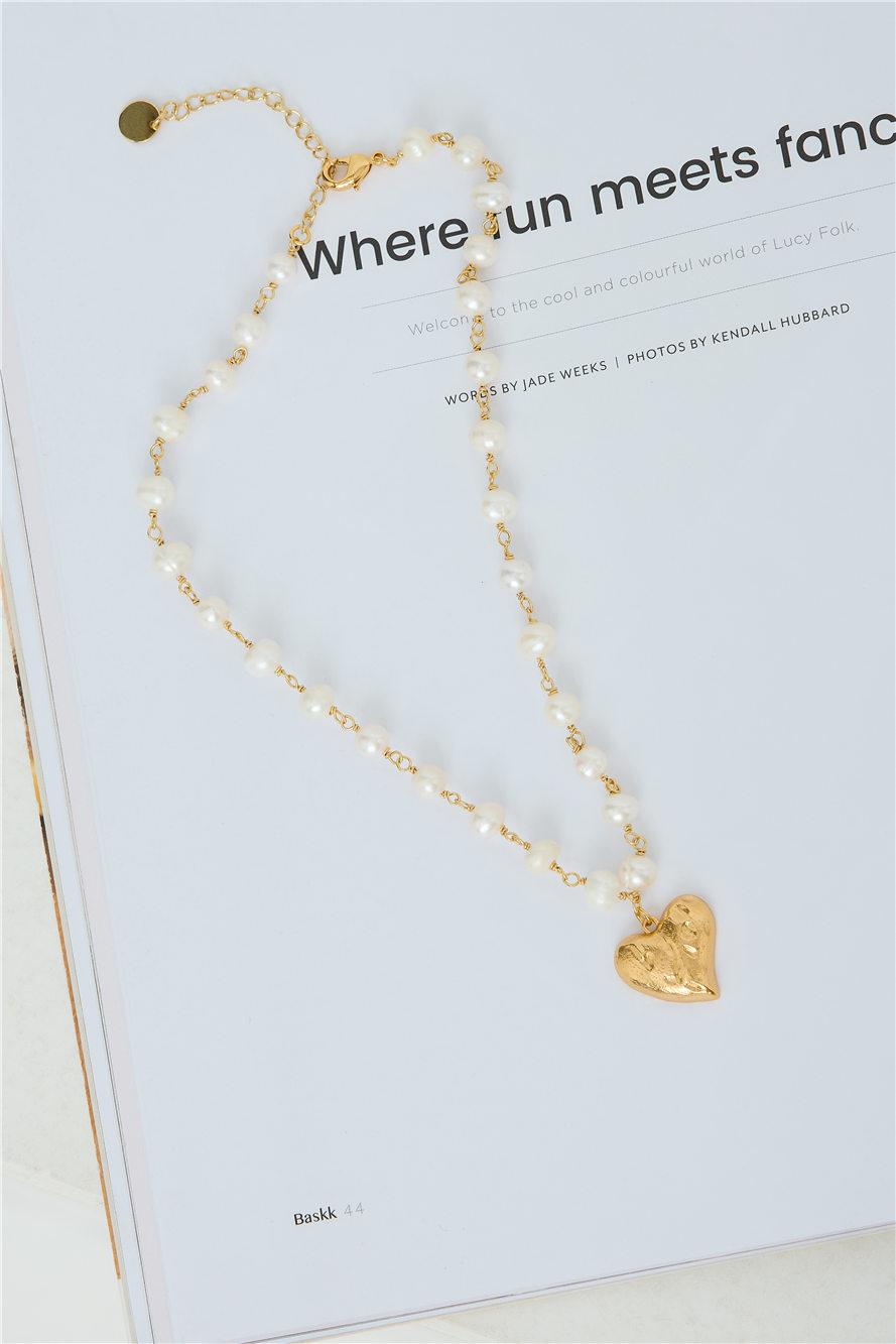 Zora Pearl Necklace Gold Product Image
