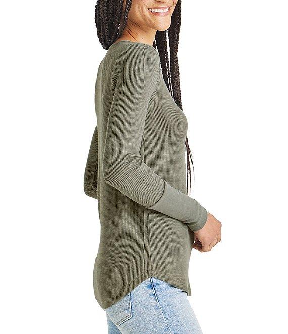 Splendid Thermal Forever Shirttail Hem Henley Long Sleeve Shirt Product Image