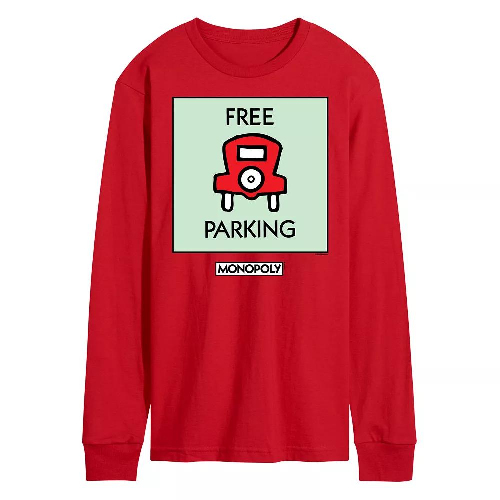Men's Monopoly Free Parking Long Sleeve Graphic Tee,  Product Image