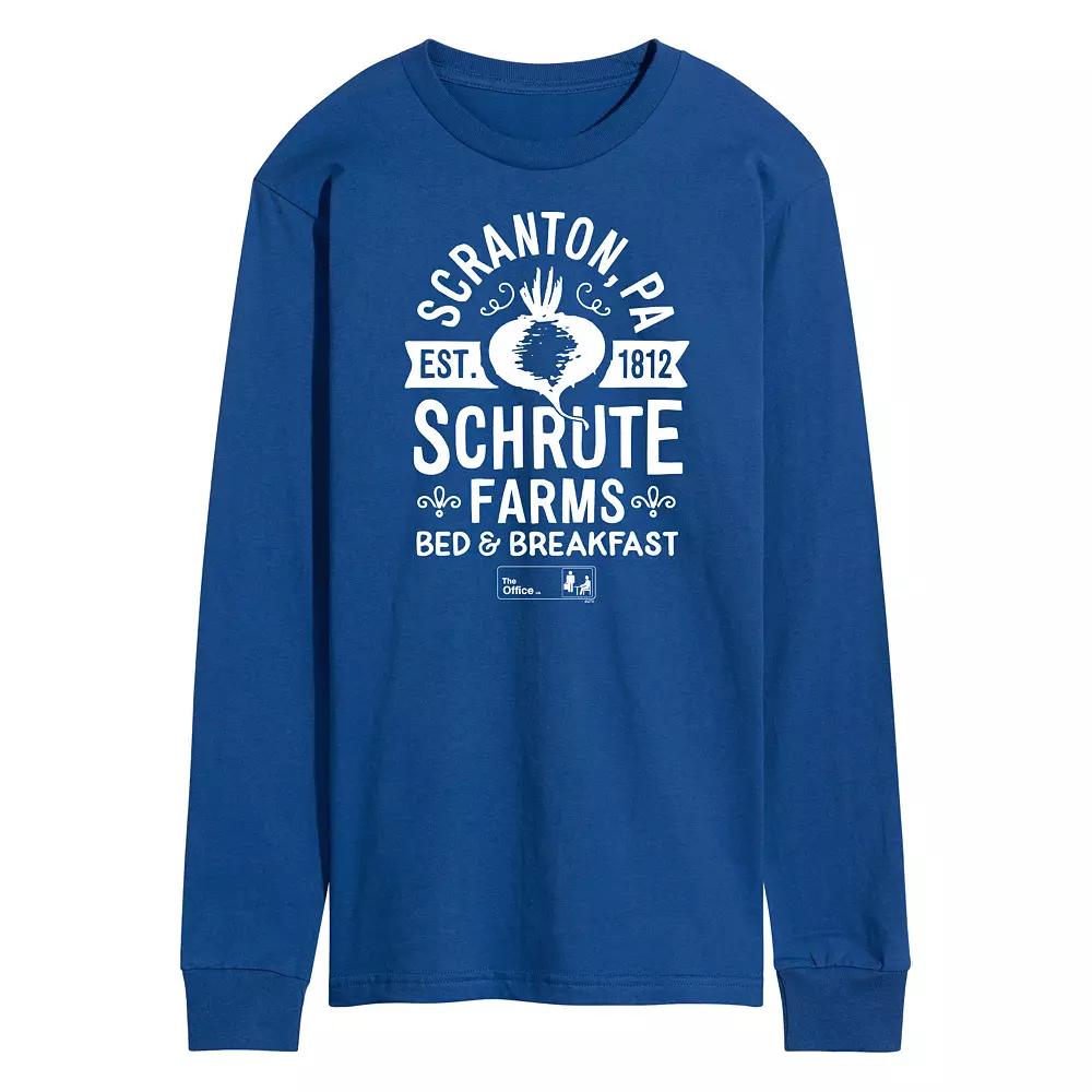 Men's The Office Schrute Farms Long Sleeve Tee, Size: XL, Blue Product Image