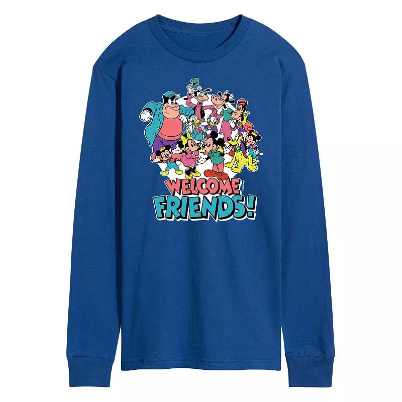 Disney's Mickey Mouse & Friends Men's Welcome Friends Long Sleeve Graphic Tee,  Product Image