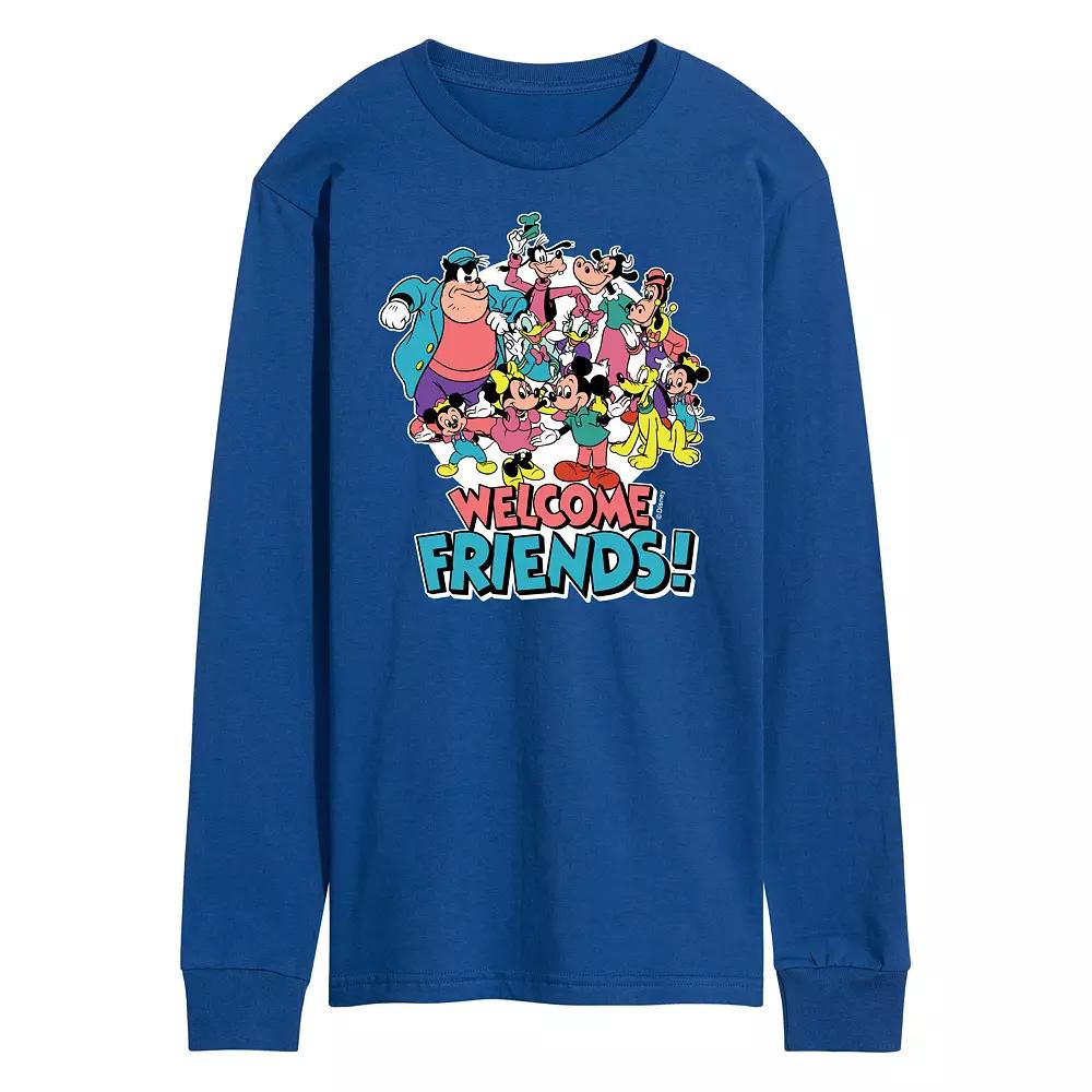 Disney's Mickey Mouse & Friends Men's Welcome Friends Long Sleeve Graphic Tee,  Product Image