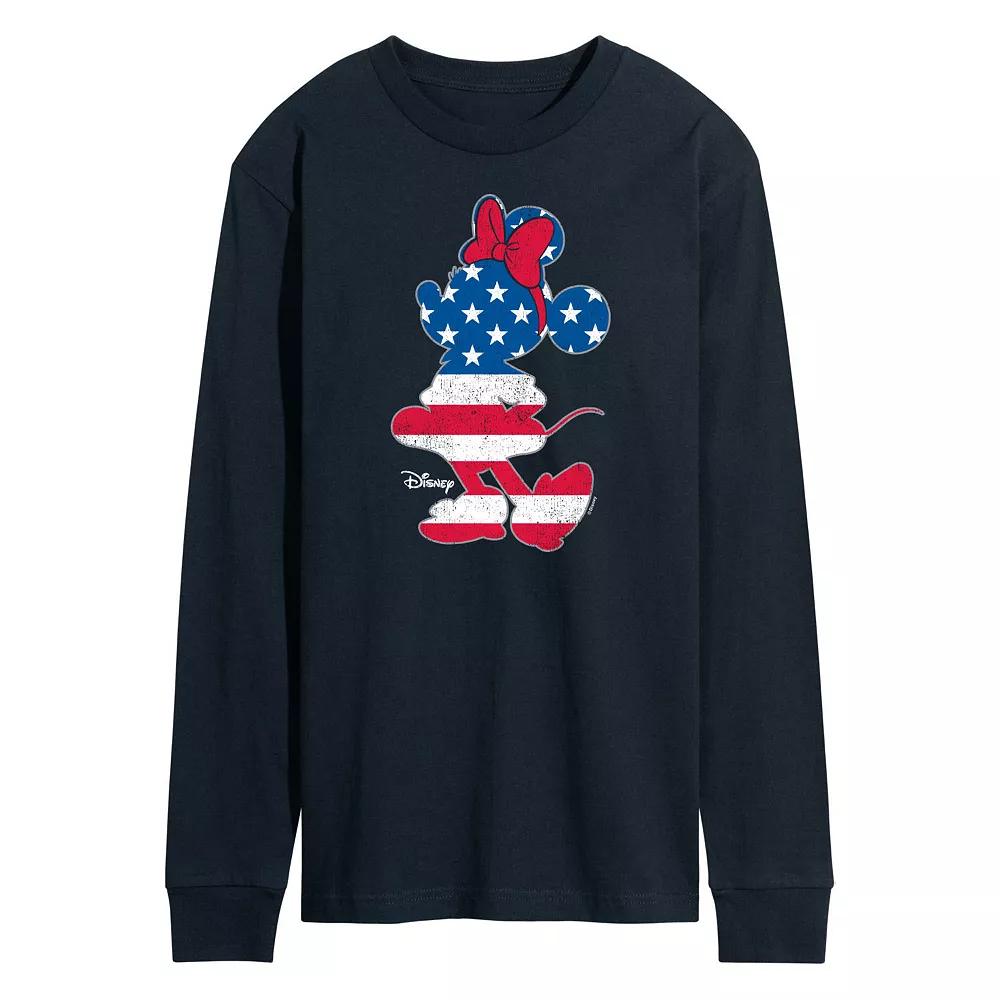 Disney's Minnie Mouse Men's Americana Long Sleeve Graphic Tee,  Product Image
