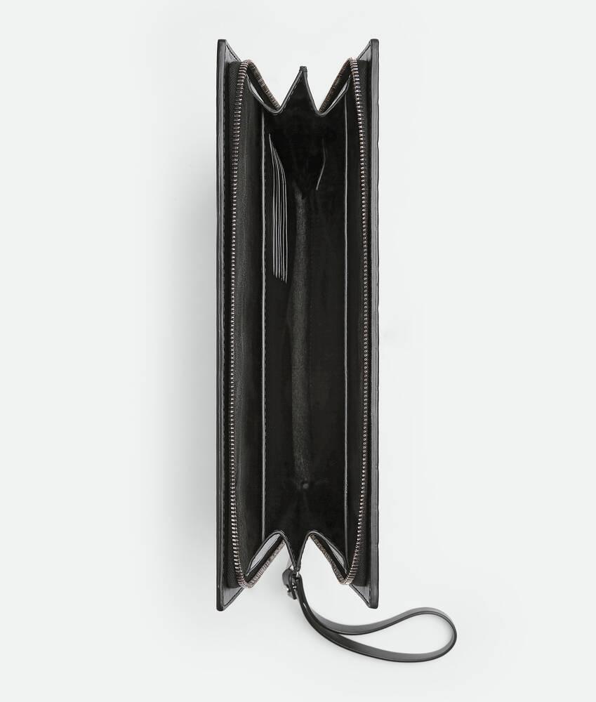 Men's Intrecciato Document Case With Wristlet in Black Product Image