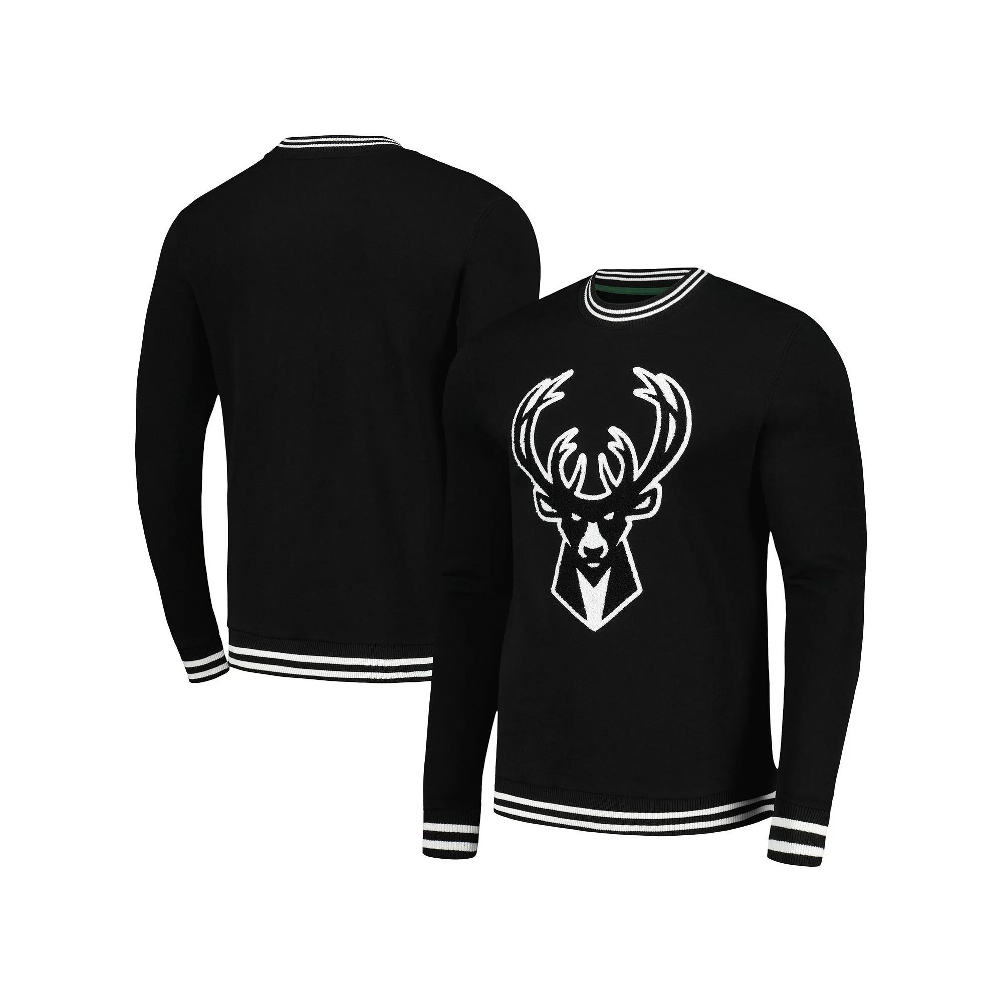 Men's Stadium Essentials Black Milwaukee Bucks Club Level Pullover Sweatshirt, Adult Unisex,  Product Image